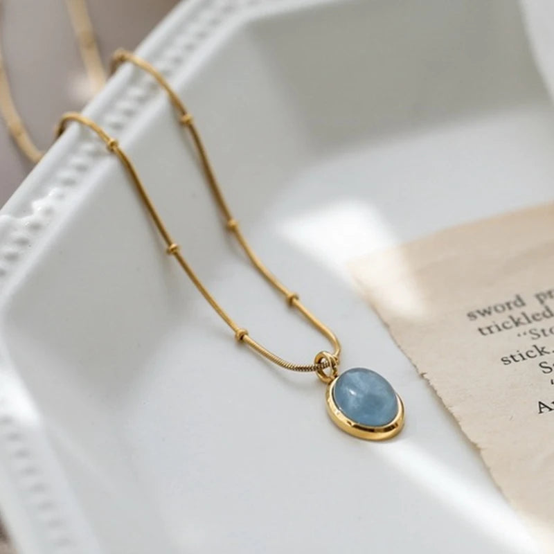 Necklace Geometric Gold Color Titanium Steel Jewelry