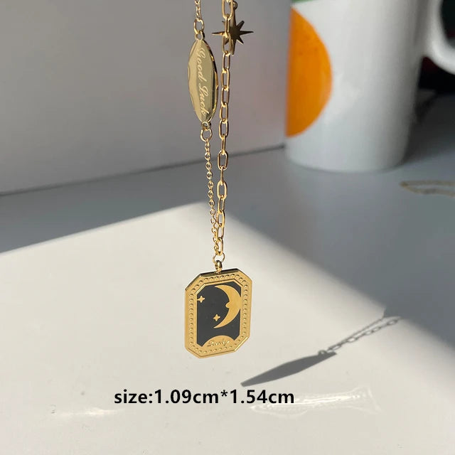 Necklace Geometric Gold Color Titanium Steel Jewelry