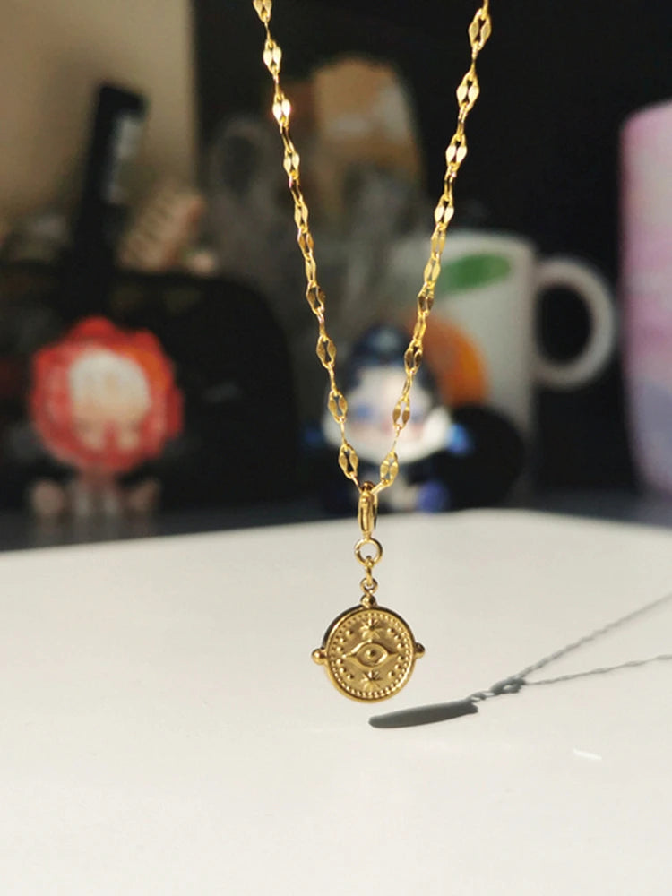 Necklace Geometric Gold Color Titanium Steel Jewelry