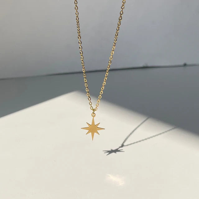 Necklace Geometric Gold Color Titanium Steel Jewelry