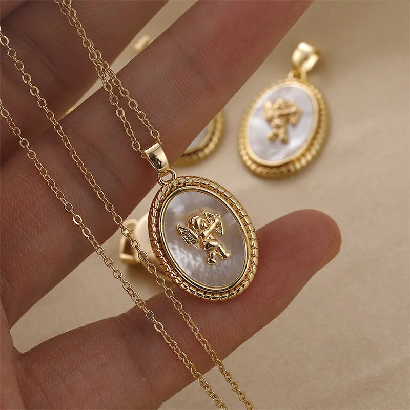 Necklace Geometric Gold Color Titanium Steel Jewelry