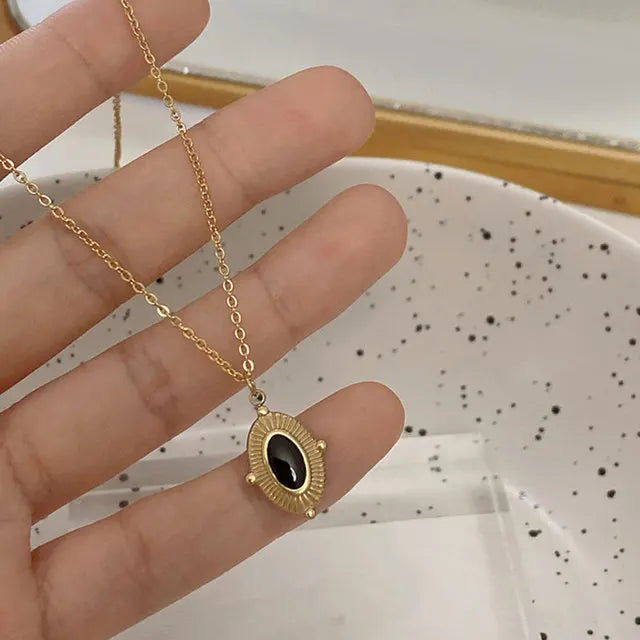Necklace Geometric Gold Color Titanium Steel Jewelry