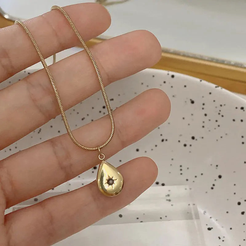 Necklace Geometric Gold Color Titanium Steel Jewelry