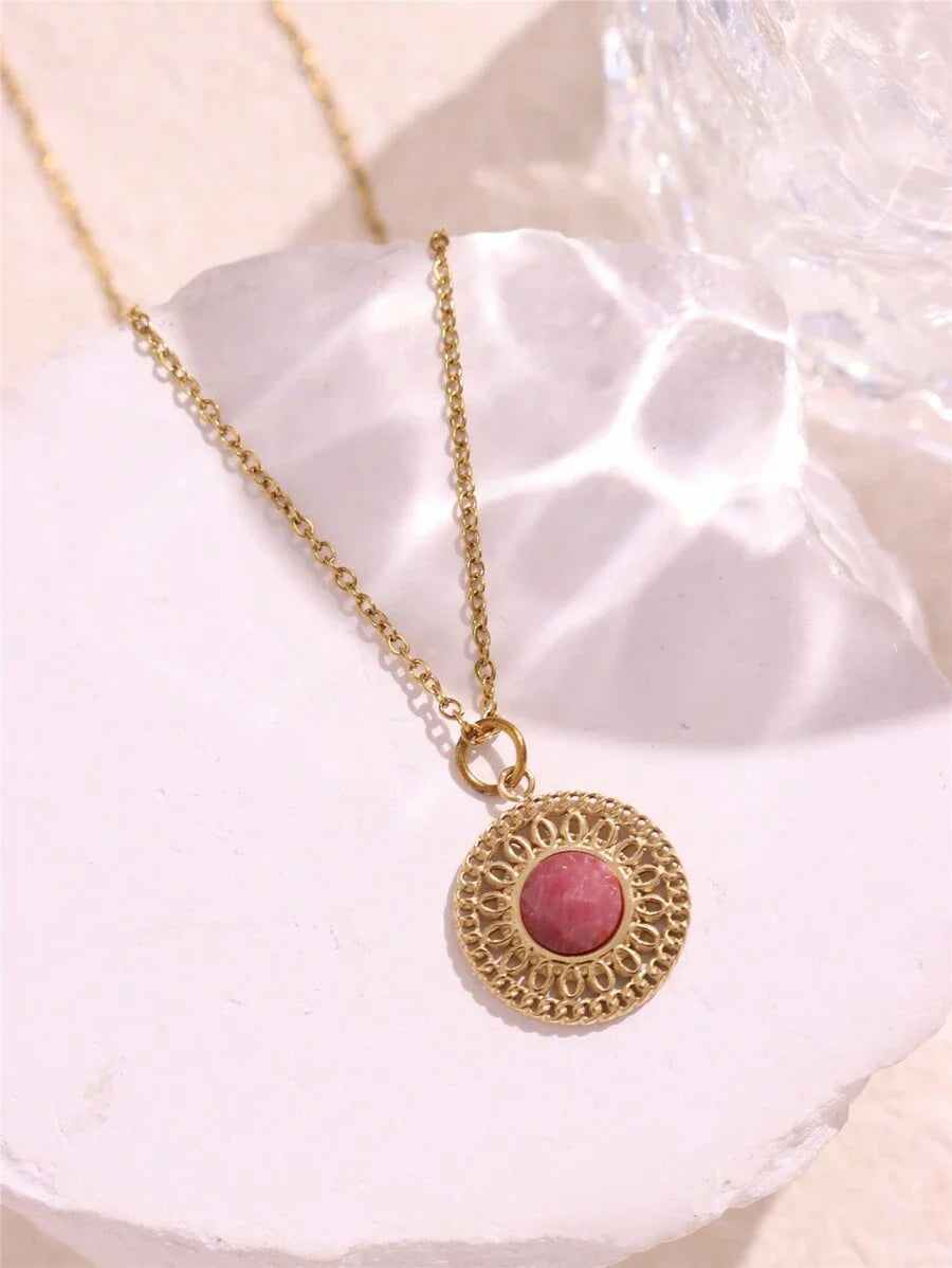 Necklace Geometric Gold Color Titanium Steel Jewelry
