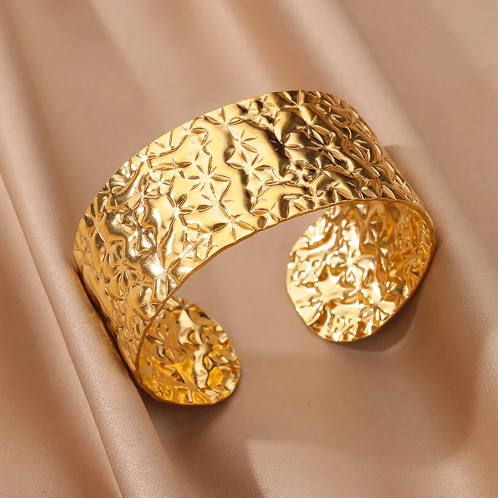 Flower Cuff Bangle Bracelet