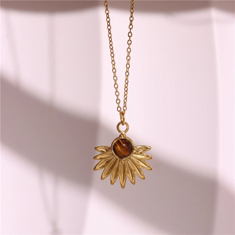 Necklace Geometric Gold Color Titanium Steel Jewelry