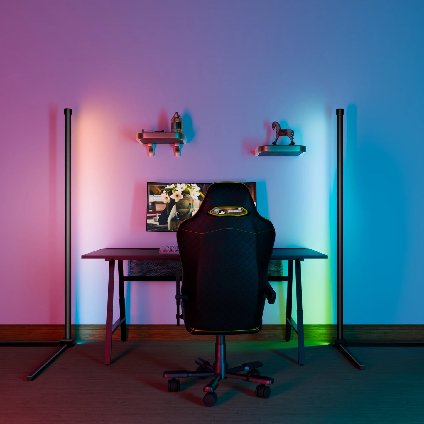 Color Dimmable Corner Floor Lamp Stand Smart APP LED Mood