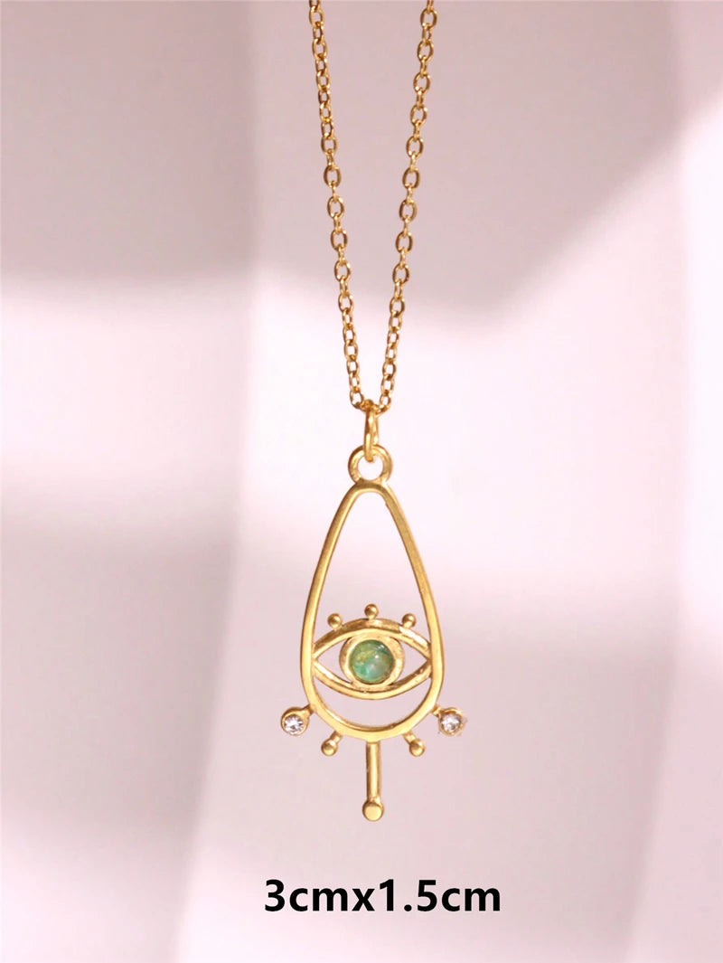 Necklace Geometric Gold Color Titanium Steel Jewelry