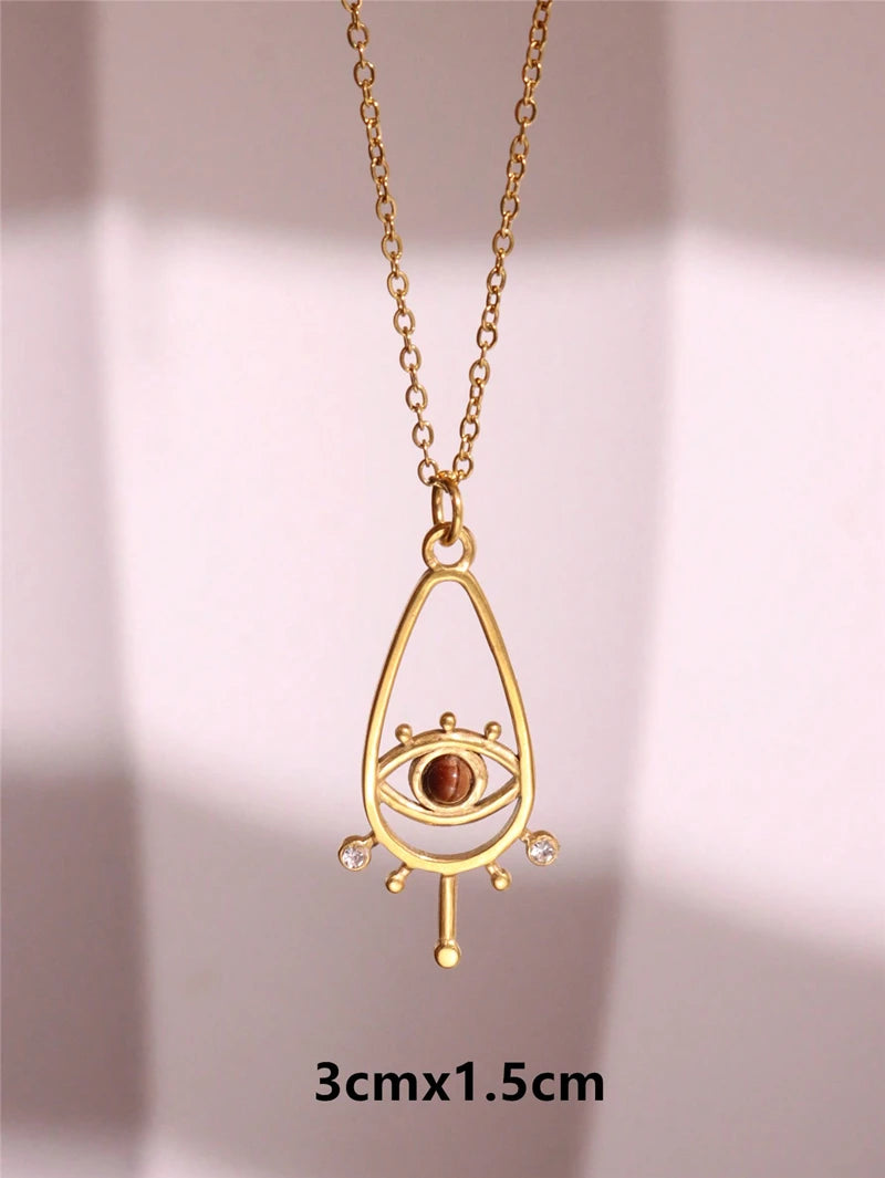 Necklace Geometric Gold Color Titanium Steel Jewelry
