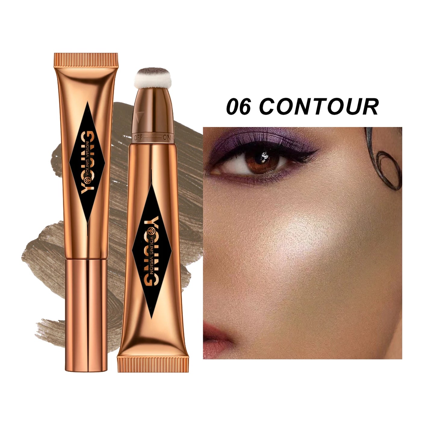 powder blusher, high gloss stick, makeup liquid, rouge, 6 colors