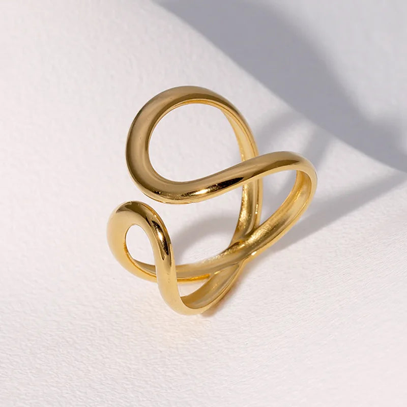 Stainless Steel Irregular Wave Rings
