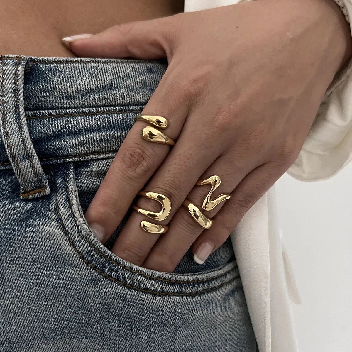 Irregular Rings Set Fashion Unisex Jewelry