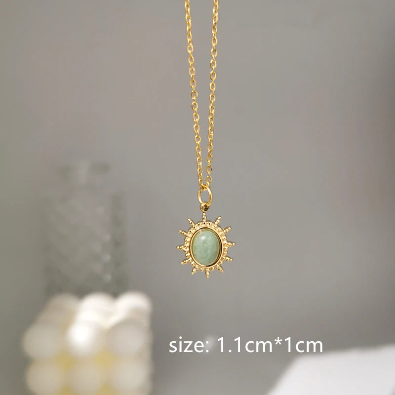 Necklace Geometric Gold Color Titanium Steel Jewelry