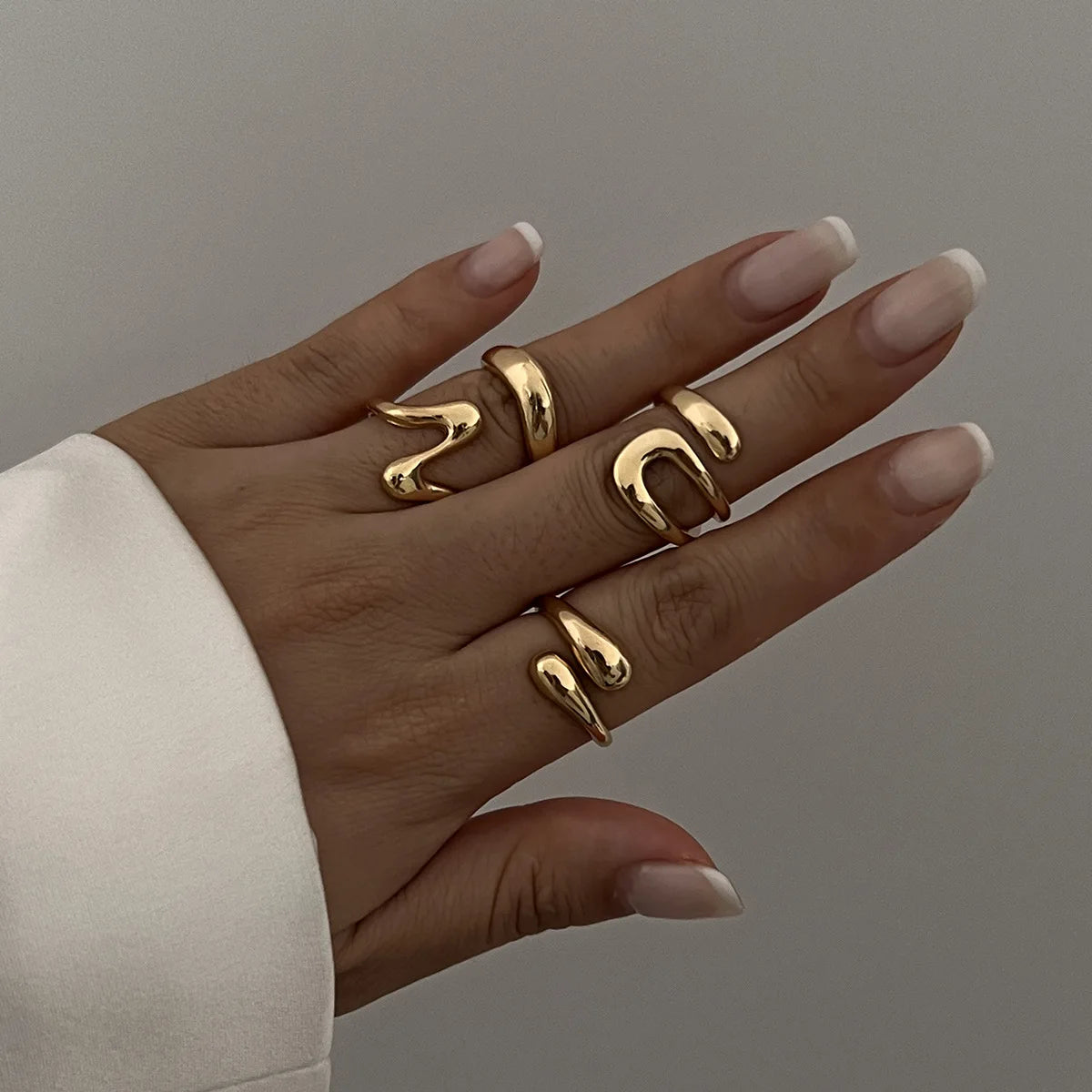 Irregular Rings Set Fashion Unisex Jewelry