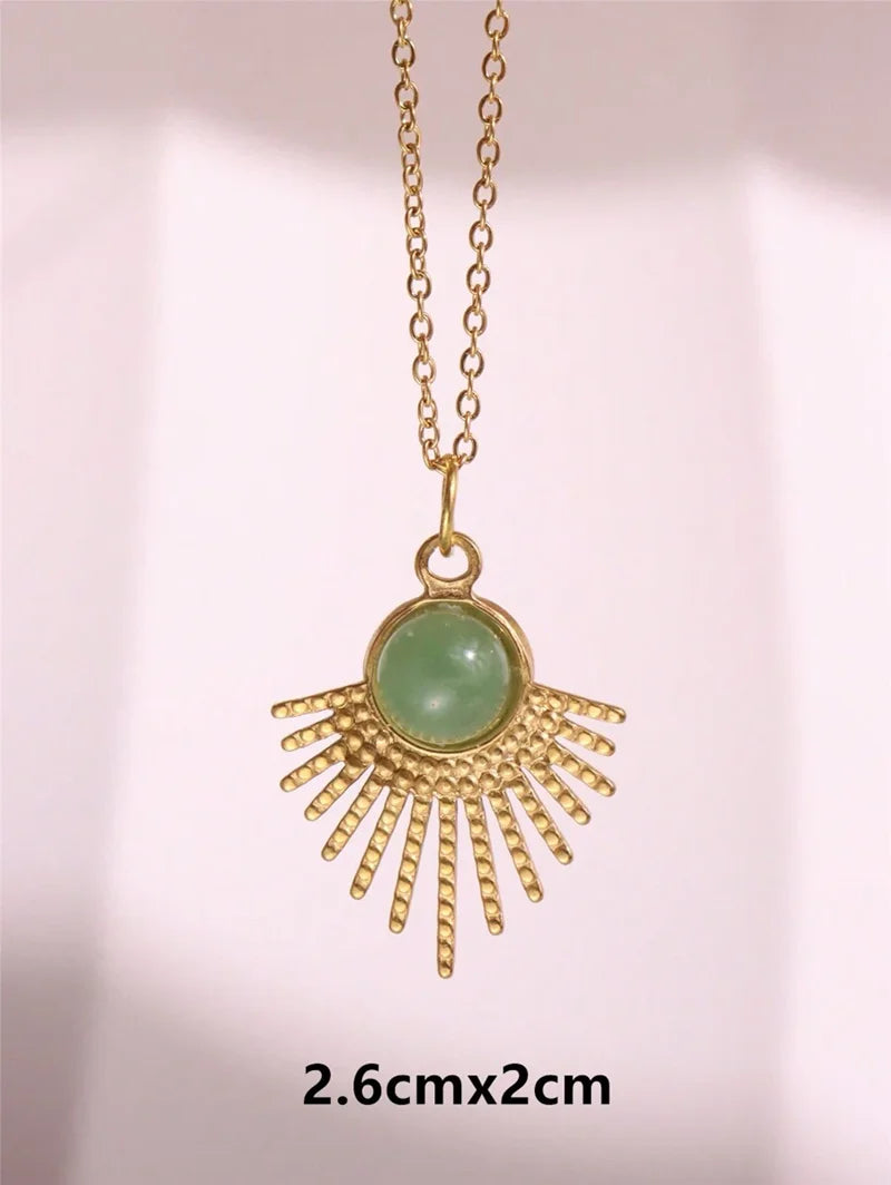 Necklace Geometric Gold Color Titanium Steel Jewelry