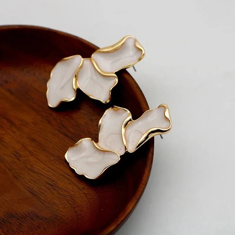 Flower Cream Epoxy Earring