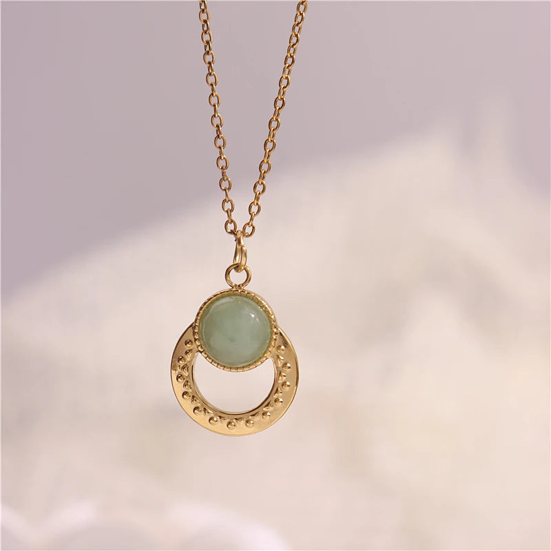 Necklace Geometric Gold Color Titanium Steel Jewelry
