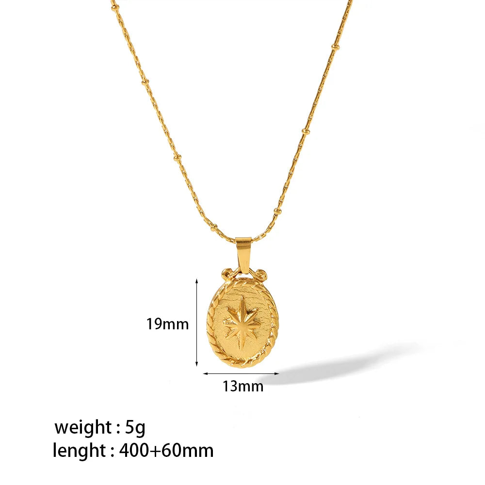 Necklace Geometric Gold Color Titanium Steel Jewelry