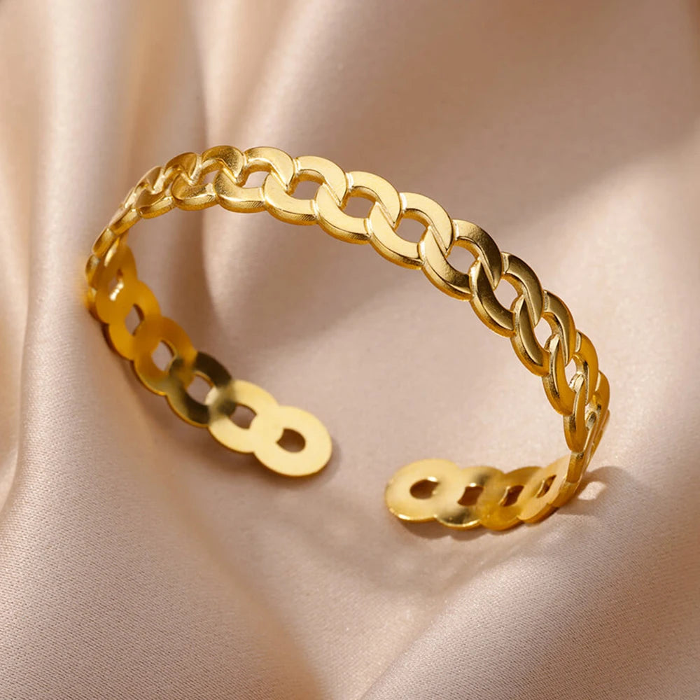 Flower Cuff Bangle Bracelet