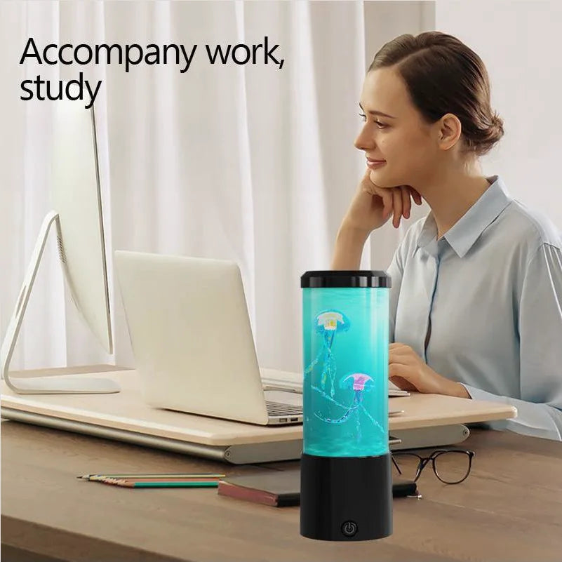 Jellyfish Lava Lamp, Aquarium Ocean Night Lights,7Colors LED Jellyfish Mood Lights With For Home Bedroom Desktop Decoration Gift