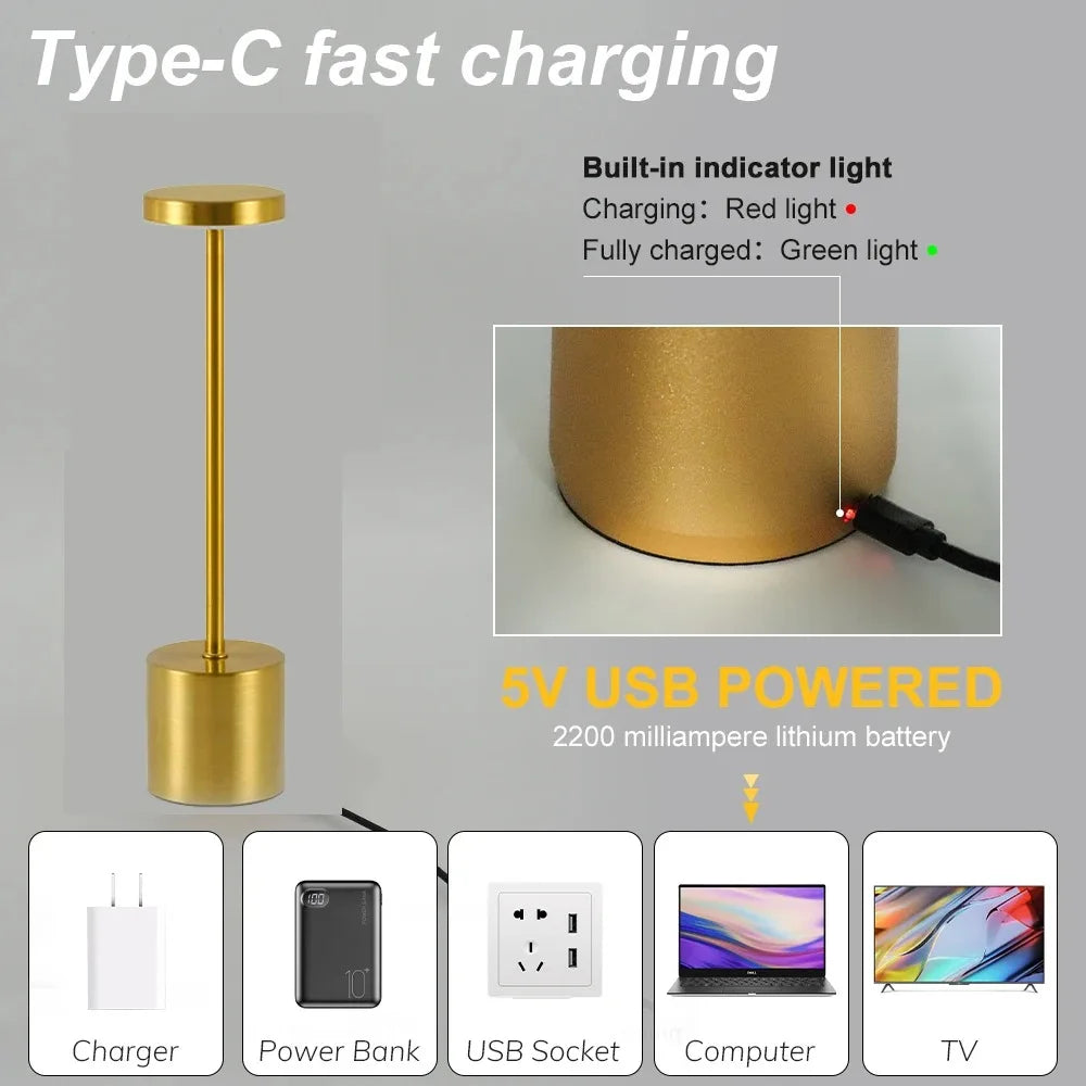 Simple Touch Sensor LED Table Lamp Rechargeable