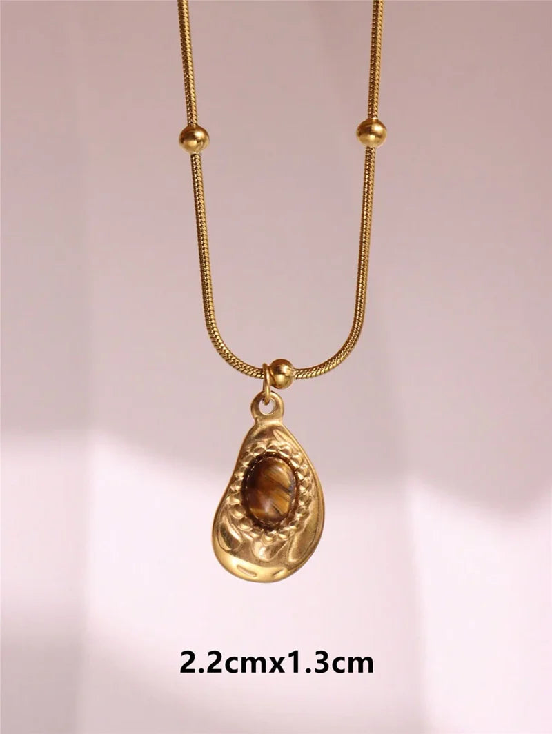 Necklace Geometric Gold Color Titanium Steel Jewelry