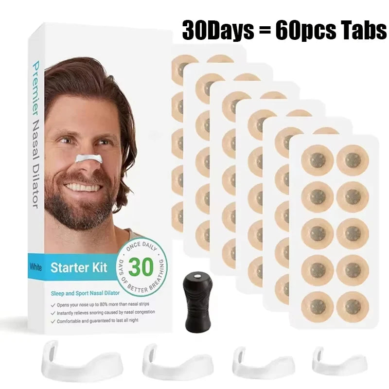 30Days/Box Nasal Breathing Dilators Starter Kits Magnetic Nose Strips Increase Sports Air
