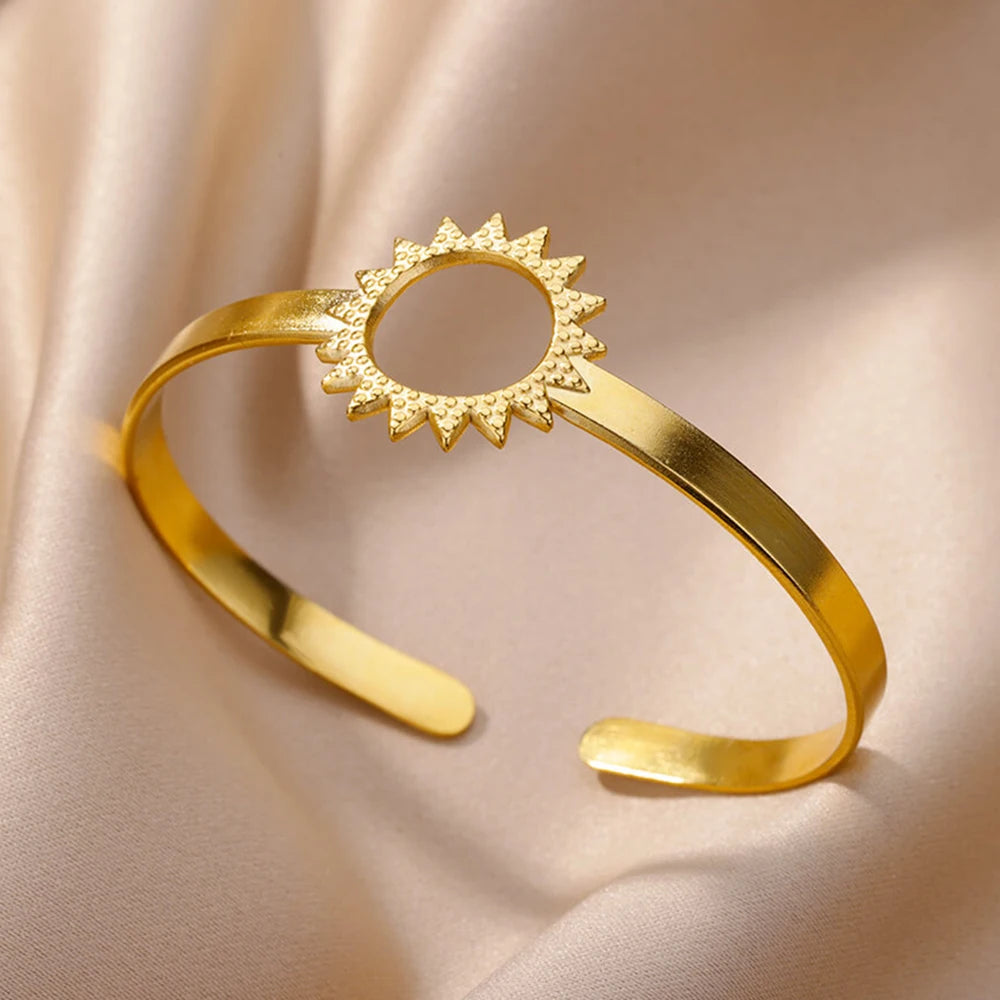 Flower Cuff Bangle Bracelet