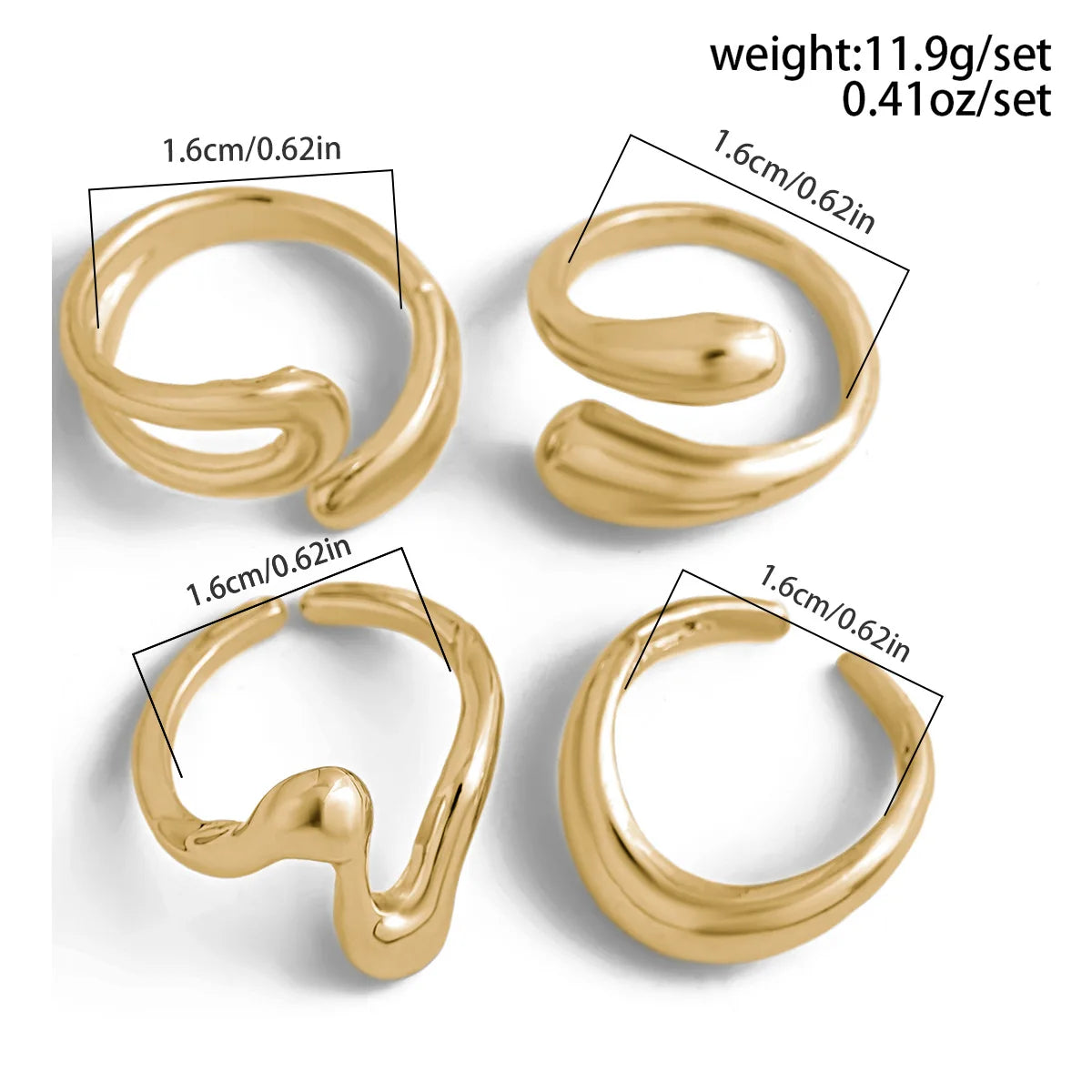 Irregular Rings Set Fashion Unisex Jewelry