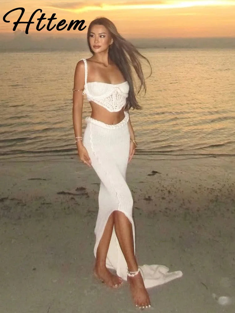 Knit Halter 2 Piece Suit Women
