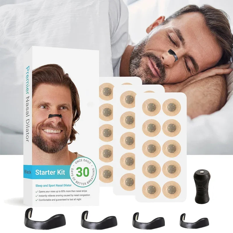30Days/Box Nasal Breathing Dilators Starter Kits Magnetic Nose Strips Increase Sports Air