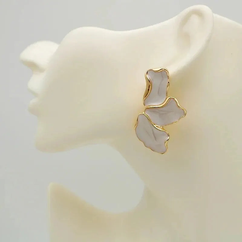 Flower Cream Epoxy Earring