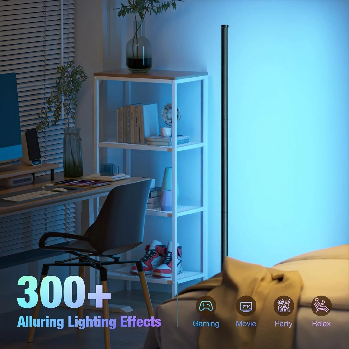 Color Dimmable Corner Floor Lamp Stand Smart APP LED Mood
