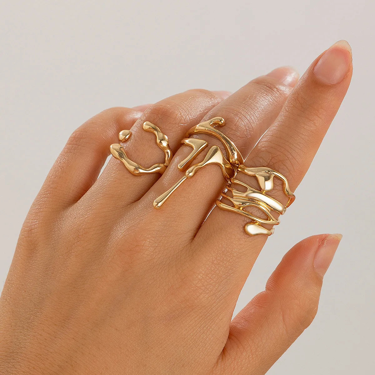 Irregular Rings Set Fashion Unisex Jewelry