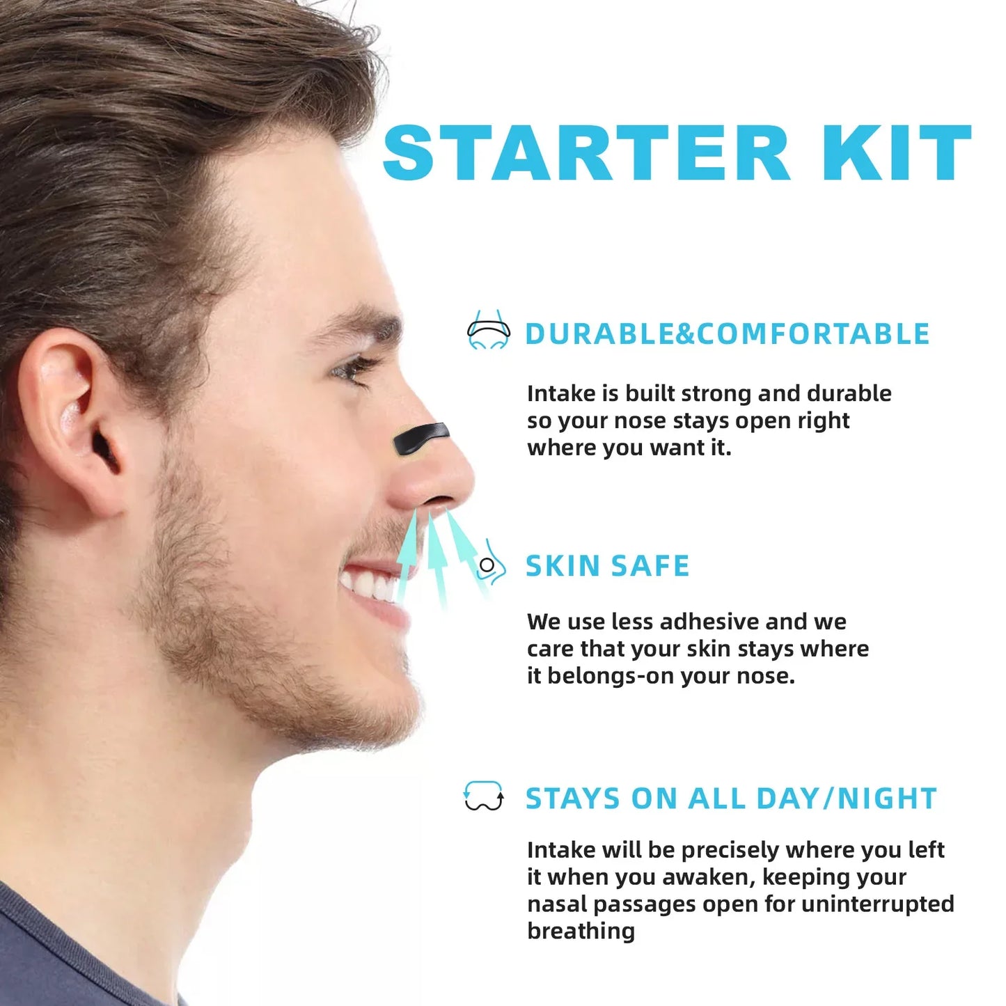 30Days/Box Nasal Breathing Dilators Starter Kits Magnetic Nose Strips Increase Sports Air