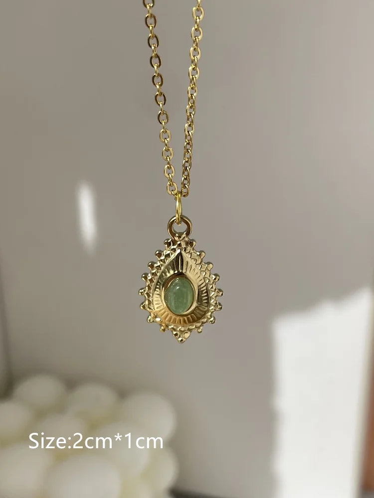 Necklace Geometric Gold Color Titanium Steel Jewelry