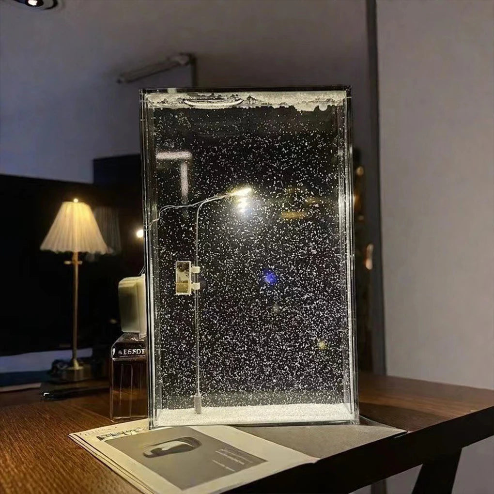 Advanced Snowy Night DIY Flow Ma Night Light Snow Scene Street