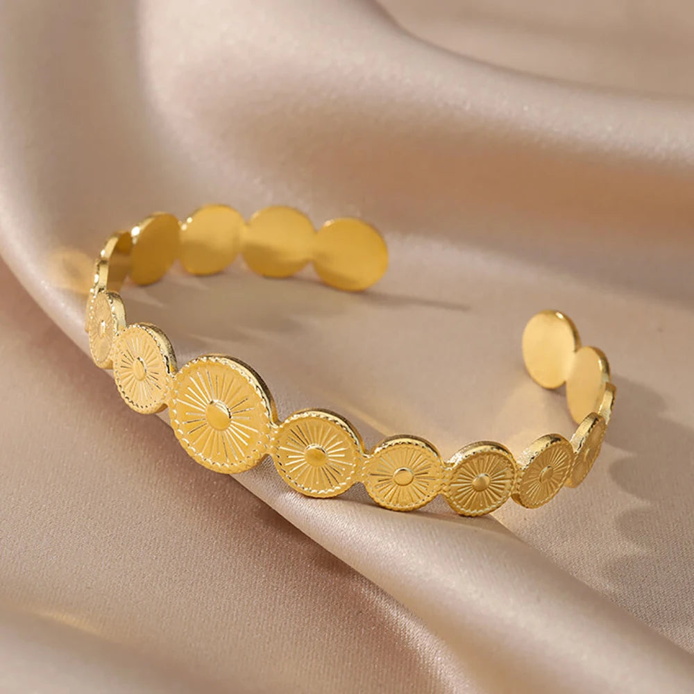Flower Cuff Bangle Bracelet