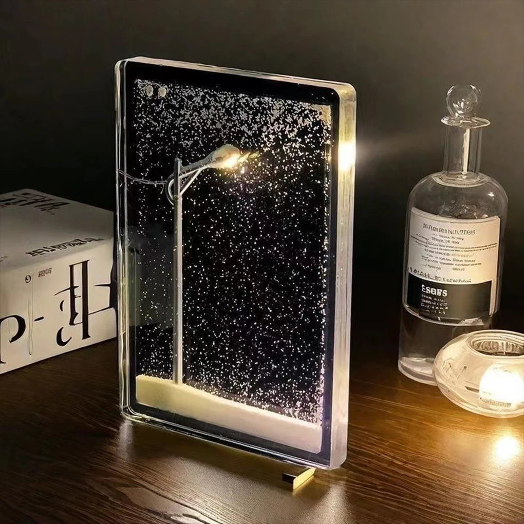 Advanced Snowy Night DIY Flow Ma Night Light Snow Scene Street