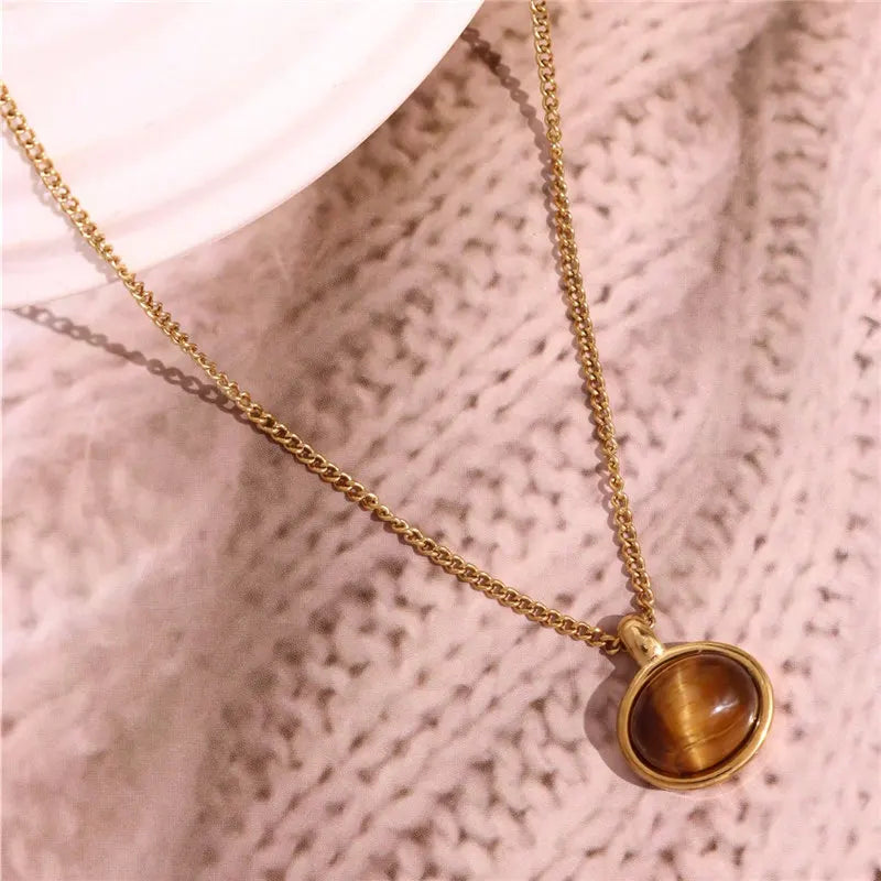Necklace Geometric Gold Color Titanium Steel Jewelry
