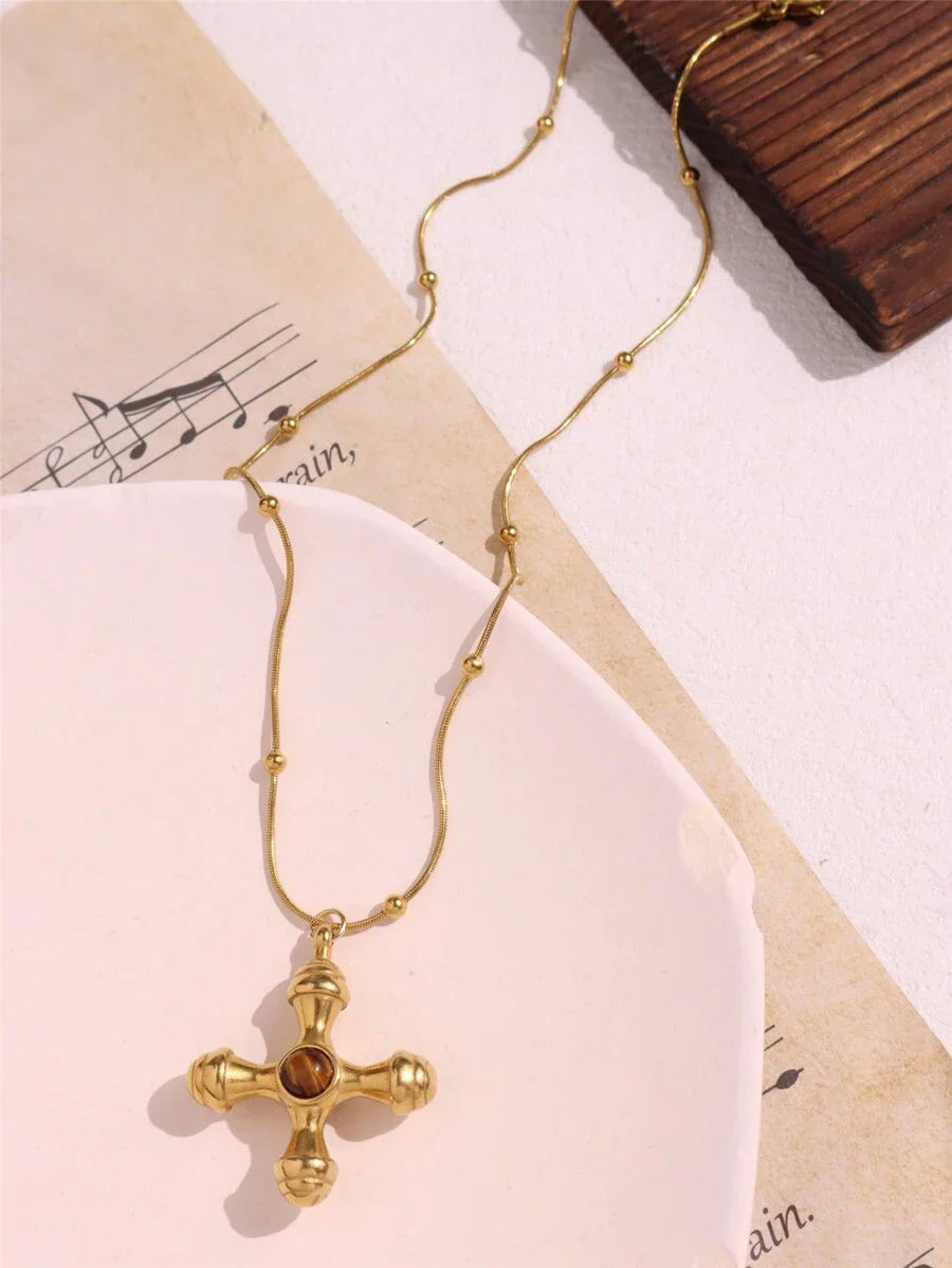 Necklace Geometric Gold Color Titanium Steel Jewelry