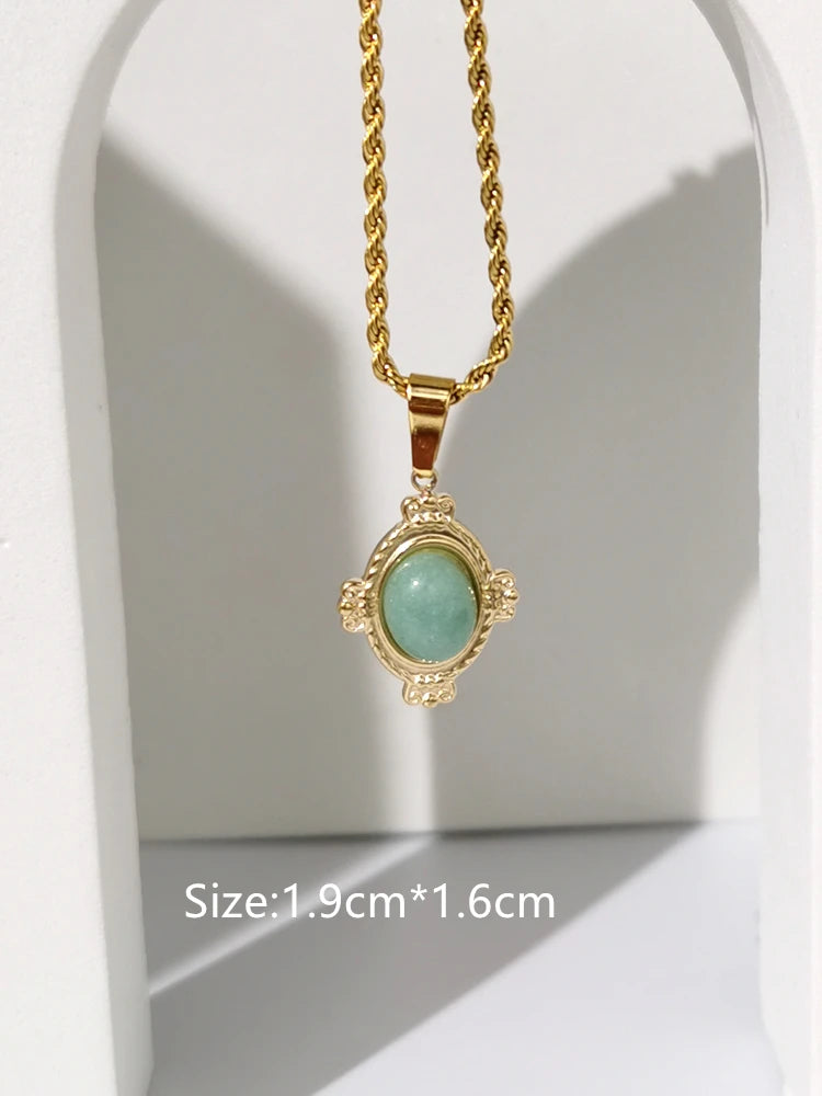 Necklace Geometric Gold Color Titanium Steel Jewelry