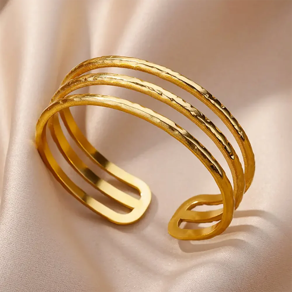 Flower Cuff Bangle Bracelet