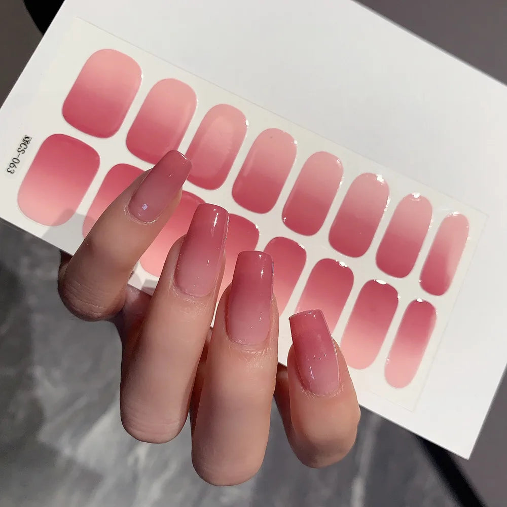 Gel Nail Stickers Solid Color Nail
