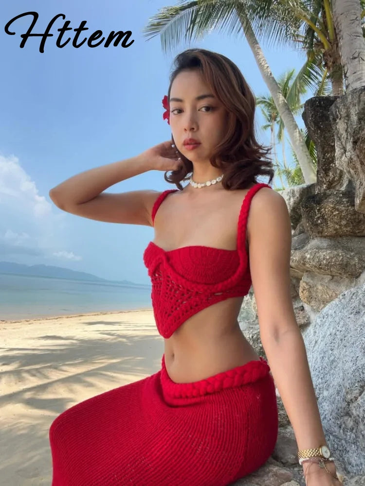 Knit Halter 2 Piece Suit Women