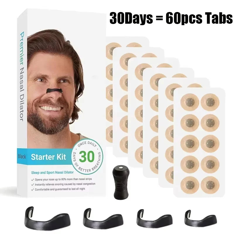 30Days/Box Nasal Breathing Dilators Starter Kits Magnetic Nose Strips Increase Sports Air