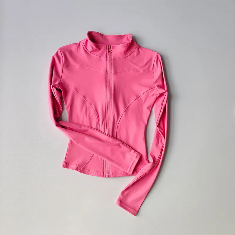 Sports Long Sleeved Women Slim Jacket Running Fitness Jacket Top