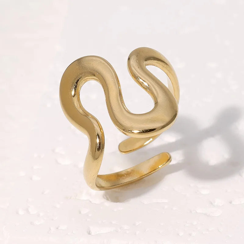 Stainless Steel Irregular Wave Rings
