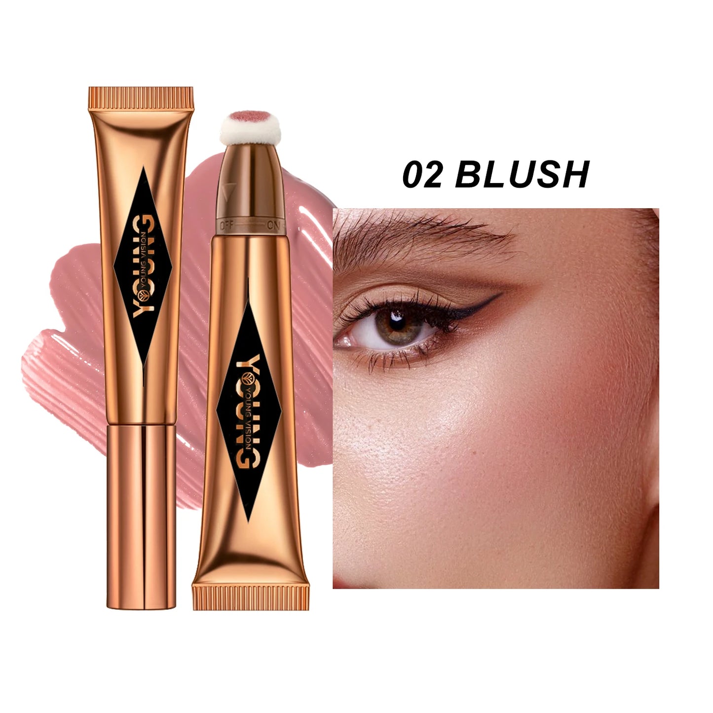 powder blusher, high gloss stick, makeup liquid, rouge, 6 colors