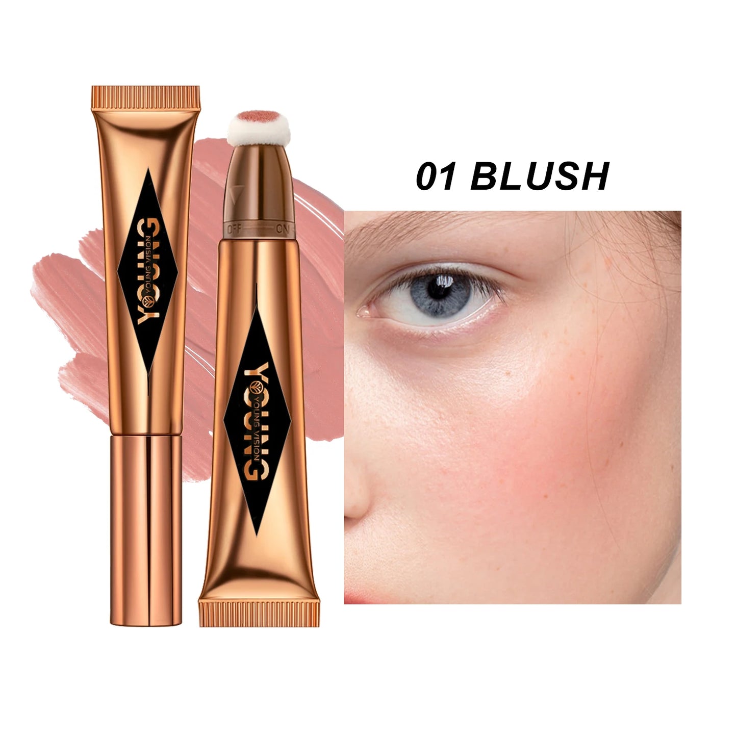 powder blusher, high gloss stick, makeup liquid, rouge, 6 colors